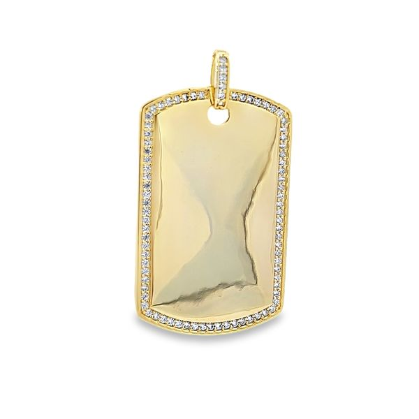 Yellow Gold Plated Sterling Silver Dog Tag Pendant Arezzo Jewelers Elmwood Park, IL