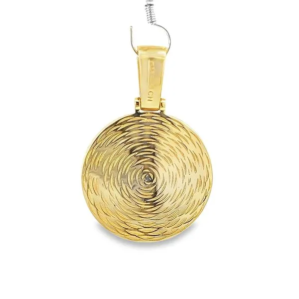 Gold Plated Sterling Silver Circle Charm with CZ Image 4 Arezzo Jewelers Elmwood Park, IL