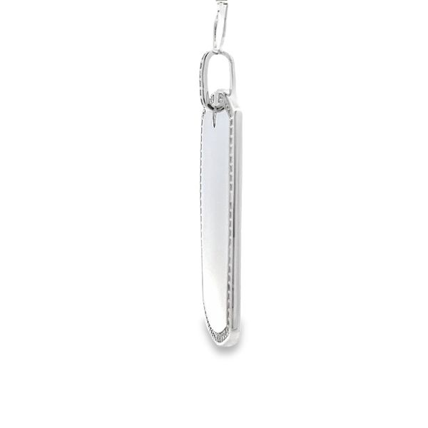 Sterling Silver Dog Tag Charm with CZ Image 2 Arezzo Jewelers Elmwood Park, IL