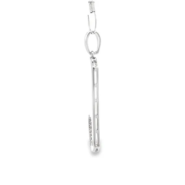 Sterling Silver Dog Tag Pendant with Pave CZ gemstone Heart Image 2 Arezzo Jewelers Elmwood Park, IL