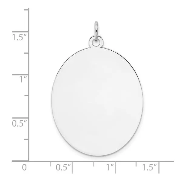 Sterling Silver Oval Polish Front/Back Disc Charm Image 2 Arezzo Jewelers Elmwood Park, IL