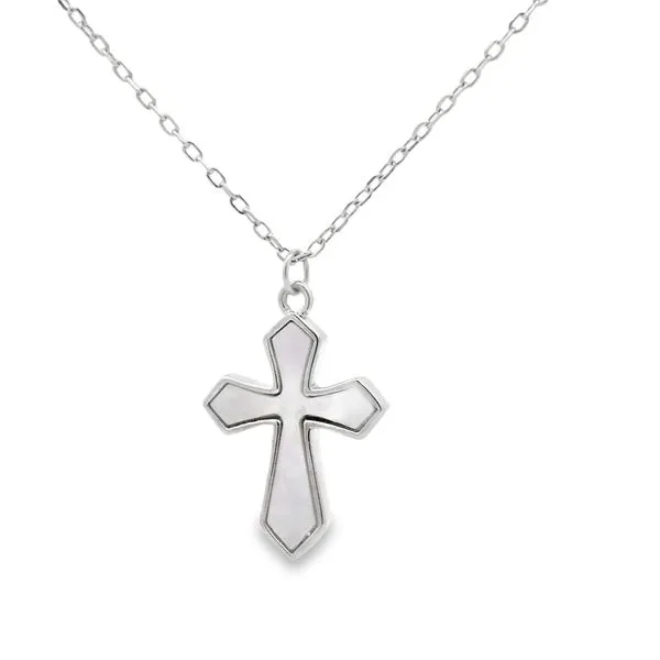 Sterling Silver CZ Cross Necklace Pendant. Image 2 Arezzo Jewelers Elmwood Park, IL