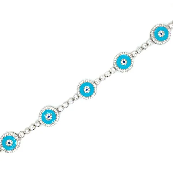 Sterling Silver and CZ Evil Eye Bracelet Arezzo Jewelers Elmwood Park, IL