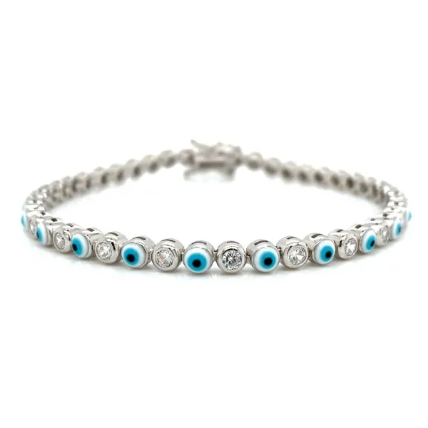 Sterling Silver Evil Eye Tennis Bracelet Arezzo Jewelers Elmwood Park, IL