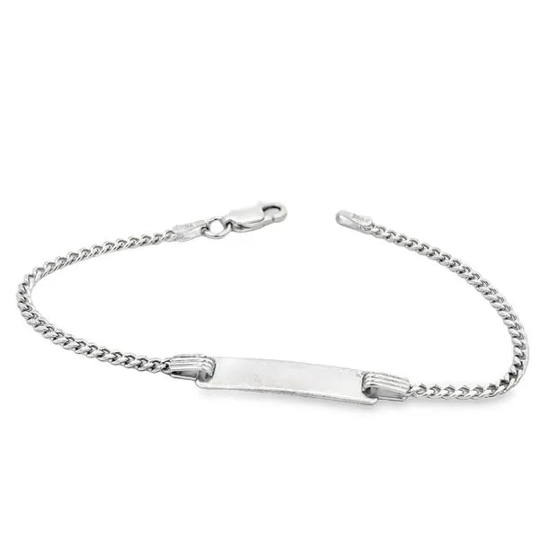 Sterling Silver Engravable Curb Link ID Bracelet Image 2 Arezzo Jewelers Elmwood Park, IL