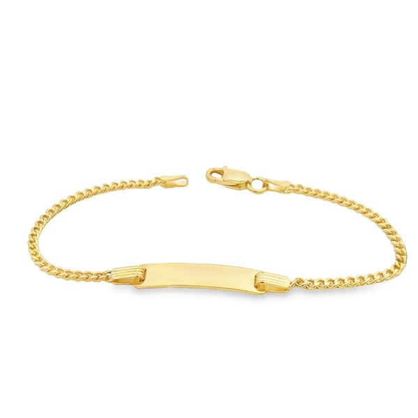 Yellow Gold Plated Silver Engravable Curb Link ID Bracelet Image 2 Arezzo Jewelers Elmwood Park, IL