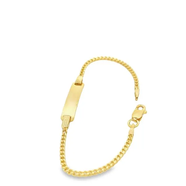 Yellow Gold Plated Silver Engravable Curb Link ID Bracelet Image 3 Arezzo Jewelers Elmwood Park, IL