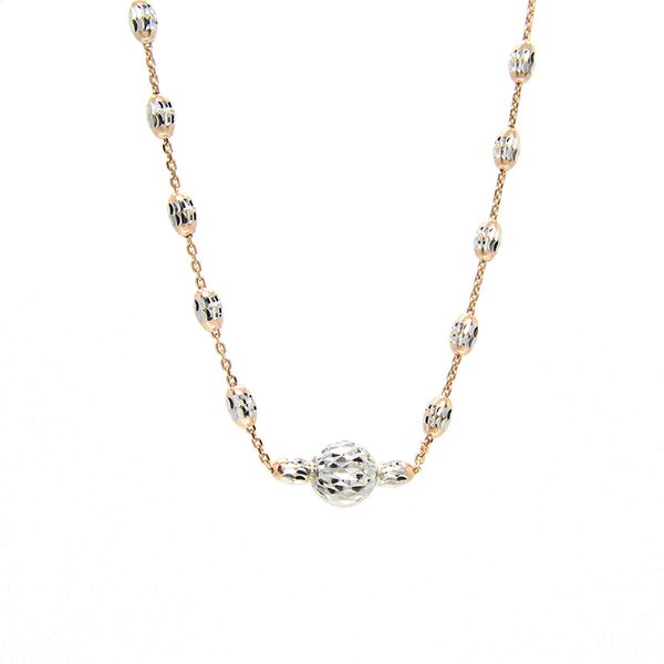 Sterling Silver and Rose Diamond Cut Necklace Arezzo Jewelers Elmwood Park, IL