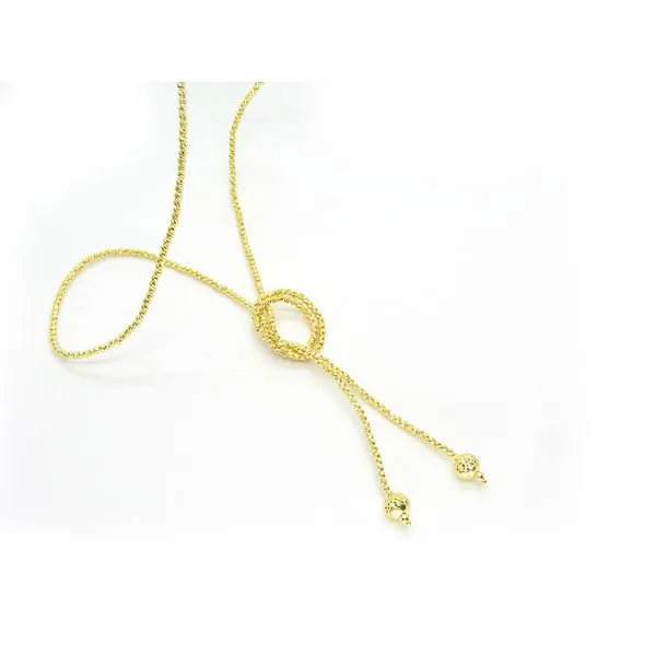 Silver Slash-cut Endless Yellow Lariat Necklace Image 2 Arezzo Jewelers Elmwood Park, IL