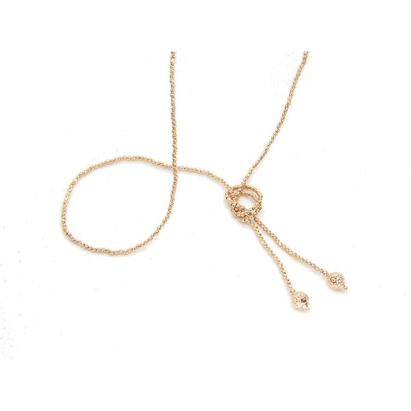 22k Rose Plated Silver Endless Lariat Necklace Image 2 Arezzo Jewelers Elmwood Park, IL