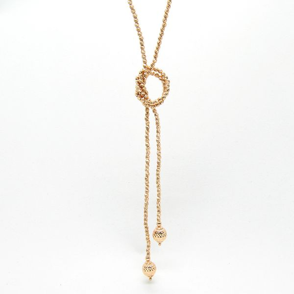 22k Rose Plated Silver Endless Lariat Necklace Arezzo Jewelers Elmwood Park, IL