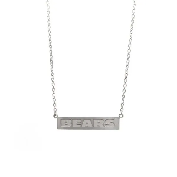 Silver Chicago Bears Side Bar Necklace Arezzo Jewelers Elmwood Park, IL