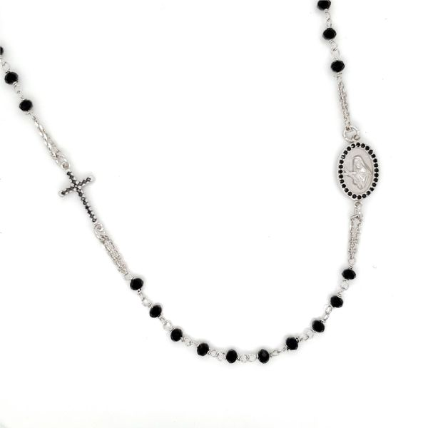 Silver Beaded Rosary Necklace Arezzo Jewelers Elmwood Park, IL