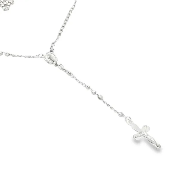 Sterling Silver Rosary Necklace Image 2 Arezzo Jewelers Elmwood Park, IL