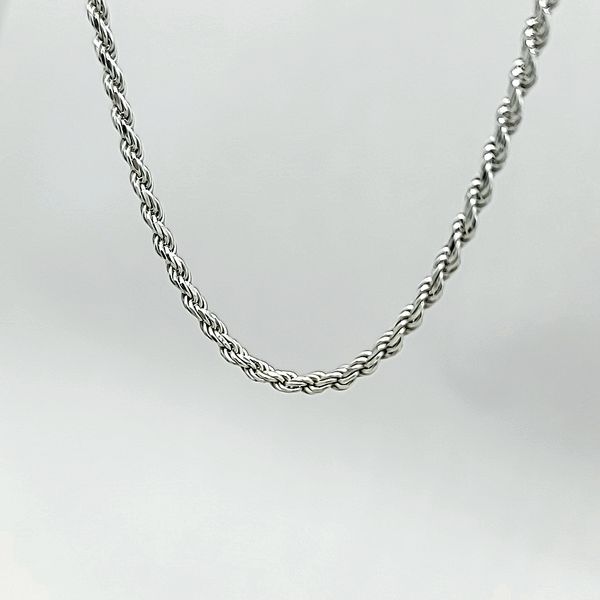 Silver 2.2mm Rope Chain Image 2 Arezzo Jewelers Elmwood Park, IL