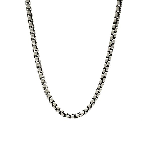 Sterling Silver Round Box Chain - Antique Finish - 3.6mm Arezzo Jewelers Elmwood Park, IL