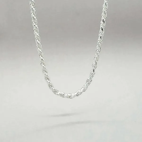 Silver 6.5mm D/C Rope Chain - 30