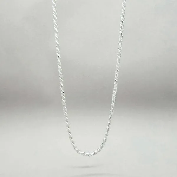 Silver 6.5mm D/C Rope Chain - 30