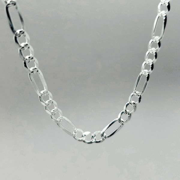Silver 4mm Figaro Link Chain Image 2 Arezzo Jewelers Elmwood Park, IL