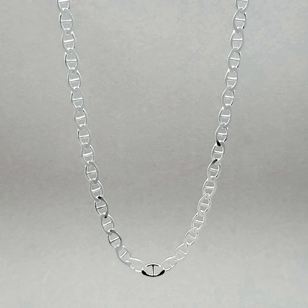 Silver Polished & Diamond Cut Gucci Chain Image 2 Arezzo Jewelers Elmwood Park, IL