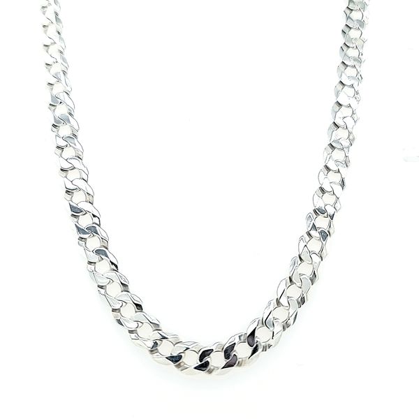Sterling Silver Polished Flat Curb Chain Image 2 Arezzo Jewelers Elmwood Park, IL