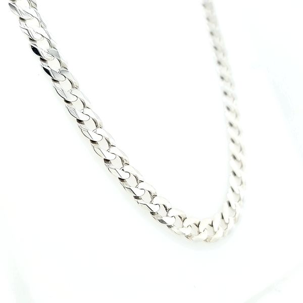 Sterling Silver Polished Flat Curb Chain Image 3 Arezzo Jewelers Elmwood Park, IL