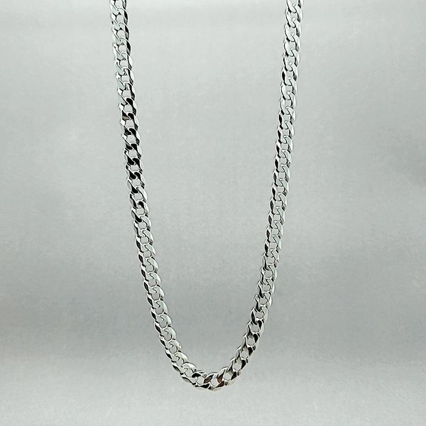 Sterling Silver Polished Flat Curb Chain Arezzo Jewelers Elmwood Park, IL