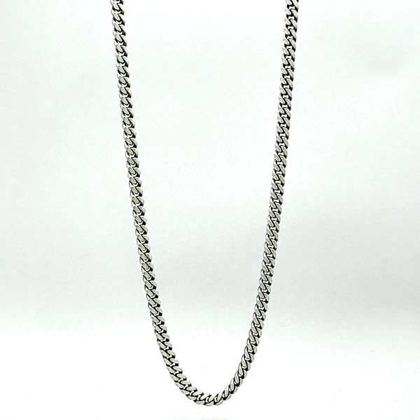 Sterling Silver  Brushed Antique Miami Cuban Chain, 26