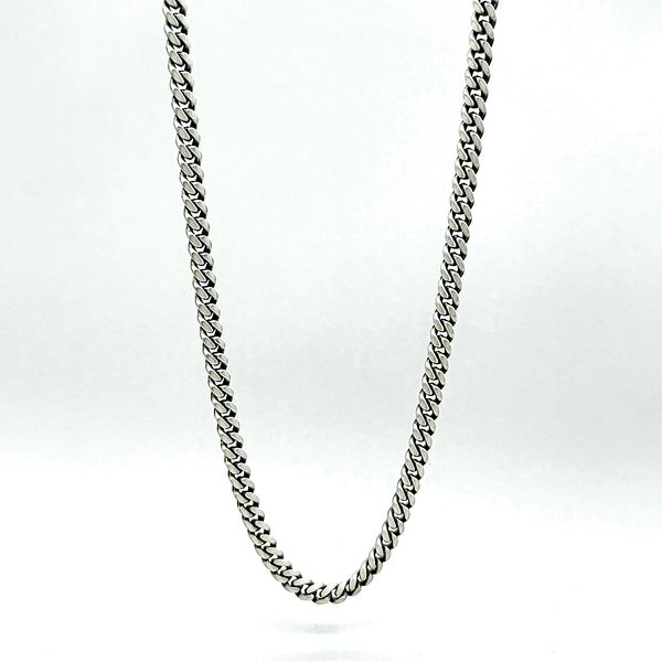 Sterling Silver  Brushed Antique Miami Cuban Chain, 26