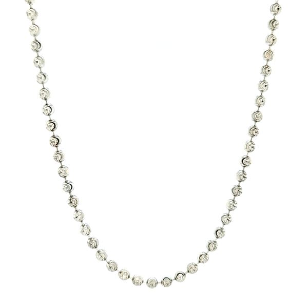925 Silver White Diamond Cut Bead Silver Chain Image 2 Arezzo Jewelers Elmwood Park, IL