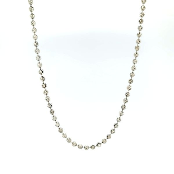 925 Silver White Diamond Cut Bead Silver Chain Arezzo Jewelers Elmwood Park, IL