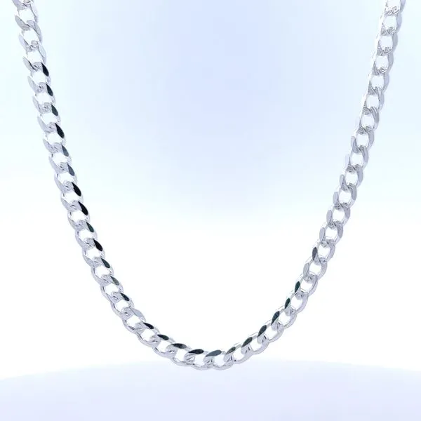 Silver Polished & Diamond Cut 3.7mm Cuban Chain Image 3 Arezzo Jewelers Elmwood Park, IL