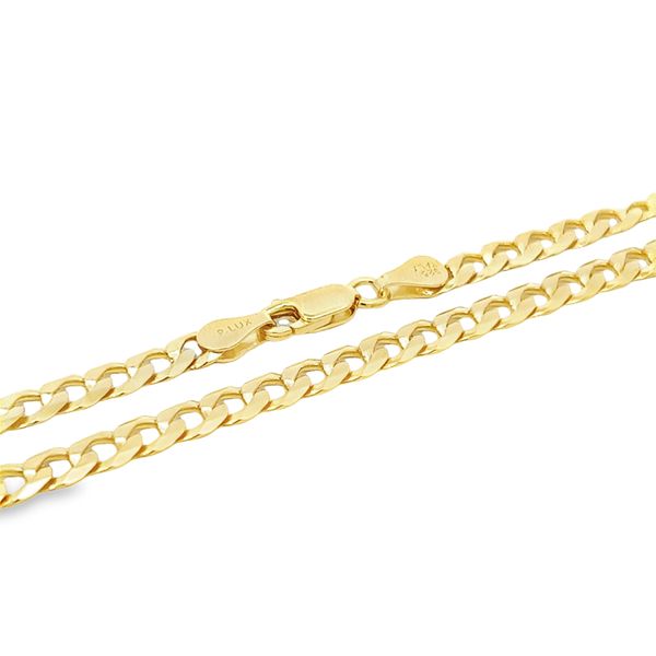 Sterling Silver Yellow Gold Plated 5mm Curb Link Chain Image 3 Arezzo Jewelers Elmwood Park, IL