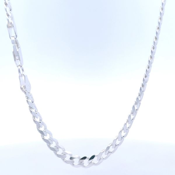 Silver Polished & Diamond Cut 4.5mm Cuban Chain Image 3 Arezzo Jewelers Elmwood Park, IL