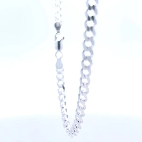 Silver Polished & Diamond Cut 4.5mm Cuban Chain Image 4 Arezzo Jewelers Elmwood Park, IL