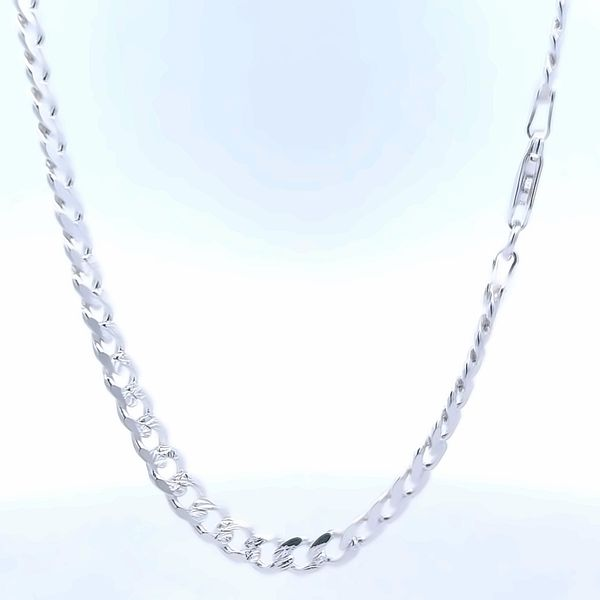 Silver Polished & Diamond Cut 4.5mm Cuban Chain Arezzo Jewelers Elmwood Park, IL