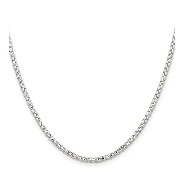 2.6mm Sterling Silver Rounded Box Chain Image 3 Arezzo Jewelers Elmwood Park, IL