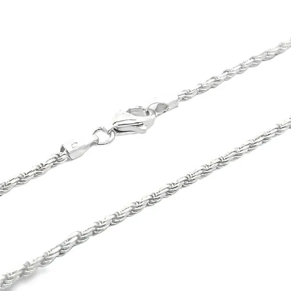1.85mm Sterling Silver Diamond Cut Rope Silver Chain Image 2 Arezzo Jewelers Elmwood Park, IL