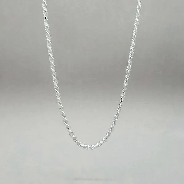 Sterling Silver 2.65mm Diamond Cut Rope Chain Arezzo Jewelers Elmwood Park, IL