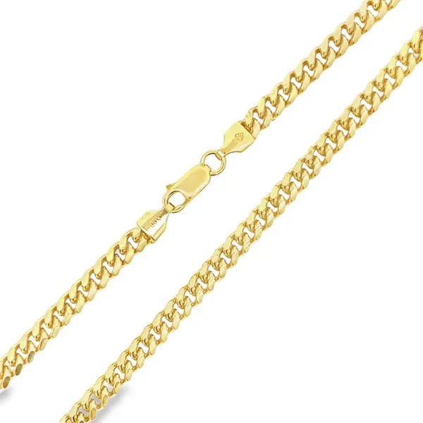 5mm Sterling Silver Yellow Gold Plated Miami Cuban Link Chain Image 2 Arezzo Jewelers Elmwood Park, IL
