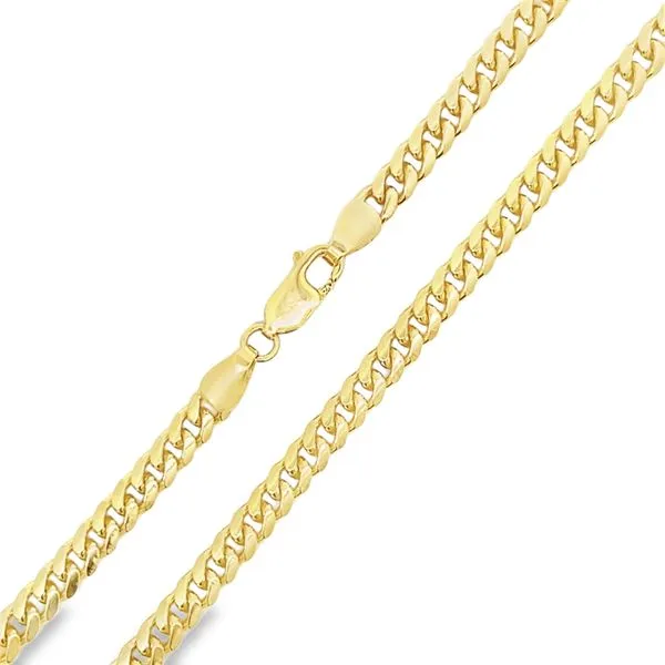 5.1mm Sterling Silver Yellow Gold Plated Miami Cuban Link Chain Image 2 Arezzo Jewelers Elmwood Park, IL