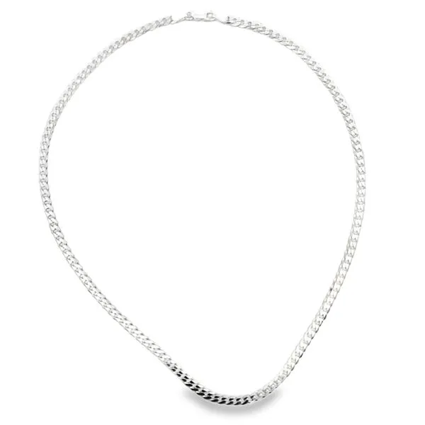 Silver Polished & Diamond Cut 4.5mm Cuban Chain Image 4 Arezzo Jewelers Elmwood, IL