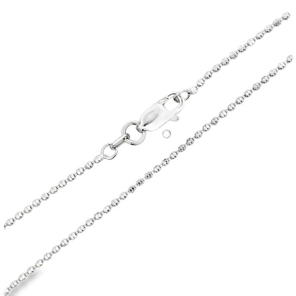 Sterling Silver Diamond Cut Beaded Pendant Chain Arezzo Jewelers Elmwood Park, IL