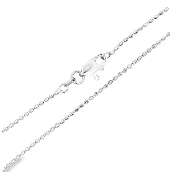 Sterling Silver Diamond Cut Beaded Pendant Chain Arezzo Jewelers Elmwood Park, IL