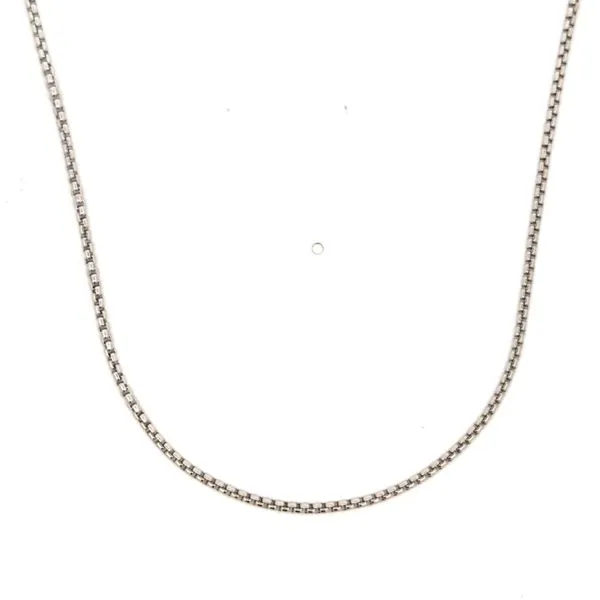 1.5mm Silver Rounded Box Link Pendant Chain Image 2 Arezzo Jewelers Elmwood Park, IL