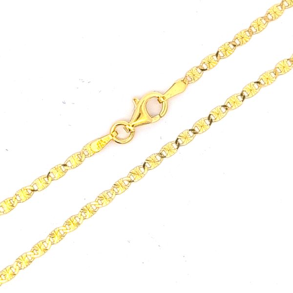 Sterling Silver Yellow Gold Plated Diamond Cut Pendant Chain Arezzo Jewelers Elmwood Park, IL
