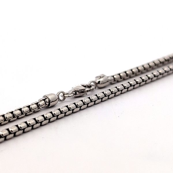 Italian Handmade Sterling Silver 2.6mm Rounded Box Link Chain - 24