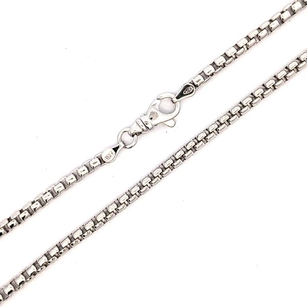 Italian Handmade Sterling Silver 3mm Rounded Box Link Chain - 24