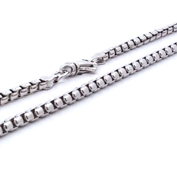 Italian Handmade Sterling Silver 3mm Rounded Box Link Chain - 24