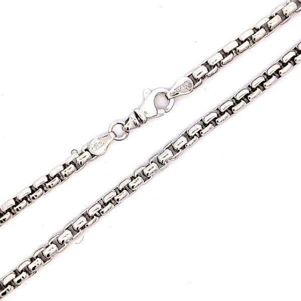 Italian Handmade Sterling Silver 4.15mm Rounded Box Link Chain - 24